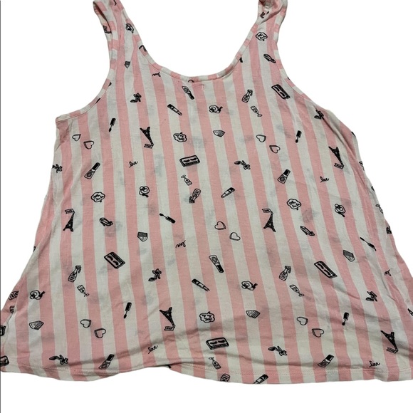 Betsey Johnson pink and white striped pajama set from early 2000’s size small - Picture 6 of 10